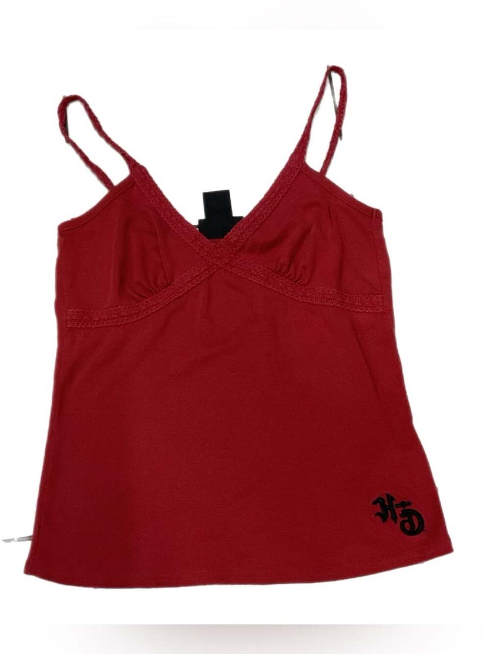 Y2k Harley Davidson Red Rhinestone Wing Cami Tank Top